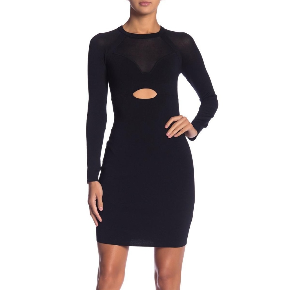 Kendall & Kylie Cutout Sweater and Sheer Cocktail Dress